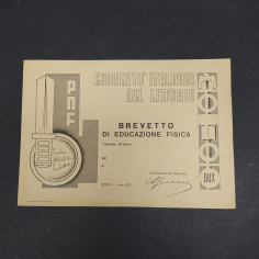Brevetto di educazione fisica Gioventù italiana del Littorio PNF 1940-41
