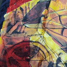 Foulard da donna Lancia in seta 100%, dimensioni 83x87 cm ben tenuto 2