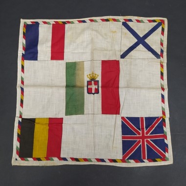 Foulard con stampa del Regno d'Italia, Regno Unito, Germania, Francia,ben tenuto