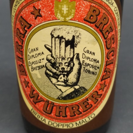 Birra Wuhrer Brescia doppio malto per i 150, 1979, 33 cl., Gran diploma