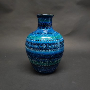 Vaso Bitossi Aldo Londi serie Rimini Blu piccolo difetto