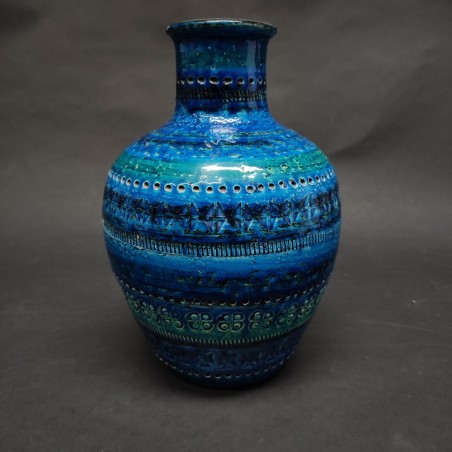 Vaso Bitossi Aldo Londi serie Rimini Blu piccolo difetto