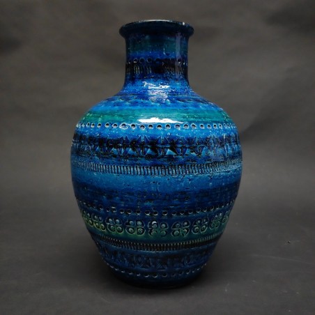 Vaso Bitossi Aldo Londi serie Rimini Blu piccolo difetto