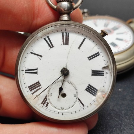 Lotto di 7 orologi da taschino alcuni in argento