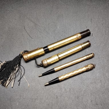 Lotto di penne stilografiche e portamine anni 40/50 oro 14Kt