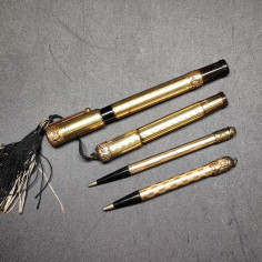 Lotto di penne stilografiche e portamine anni 40/50 oro 14Kt 2