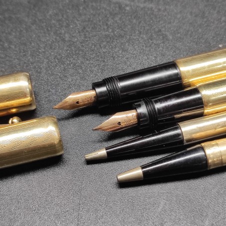 Lotto di penne stilografiche e portamine anni 40/50 oro 14Kt
