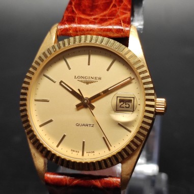 Orologio polso uomo Longines cassa placcata oro pari nuovo