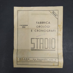 Catalogo 1941 Fabbrica orologi e cronografi Stadio