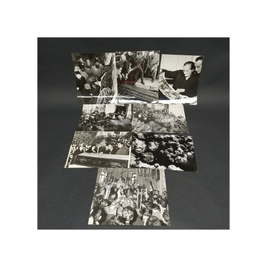 Lotto di 8 foto originali funerale Fausto Coppi 26x20 cm timbri di agenzia