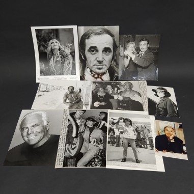 Lotto di 10 foto originali cantanti personaggi anni 60/70