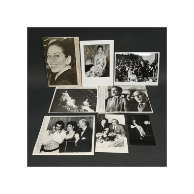 Lotto di 8 foto e cartoline cantante Maria Callas anni '60