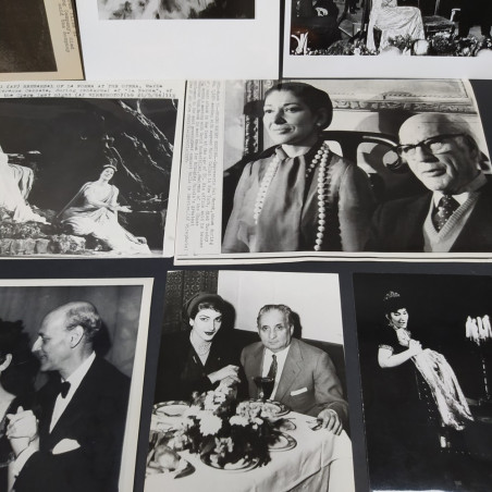 Lotto di 8 foto e cartoline cantante Maria Callas anni '60