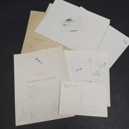 Lotto di 8 foto e cartoline cantante Maria Callas anni '60