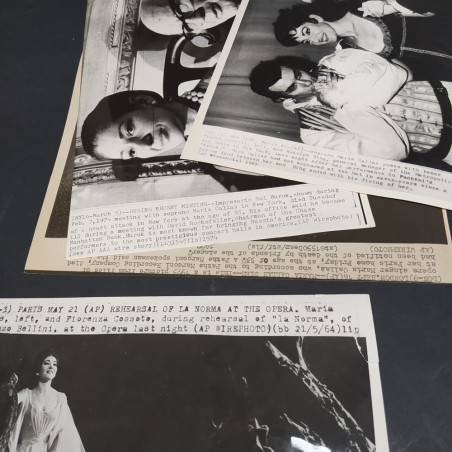 Lotto di 8 foto e cartoline cantante Maria Callas anni '60