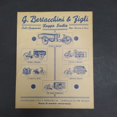 Brochure foglio pubblicitario Cicli e Furgoni Bertacchini & Figli