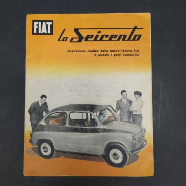 Fascicolo brochure Fiat 600 stampato 1242 - 8 pagine buono