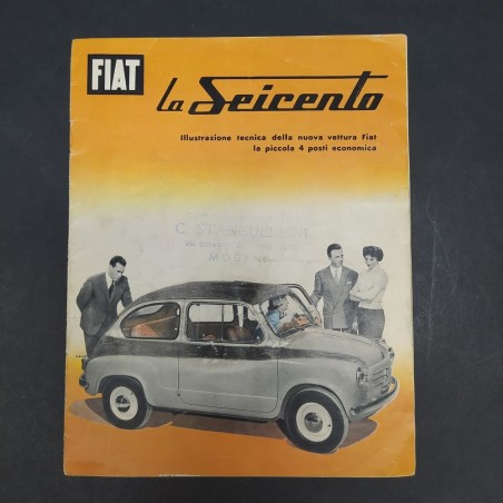 Fascicolo brochure Fiat 600 stampato 1242 - 8 pagine buono