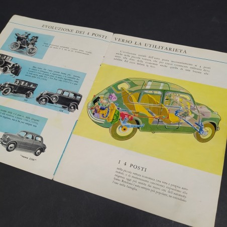 Fascicolo brochure Fiat 600 stampato 1242 - 8 pagine buono