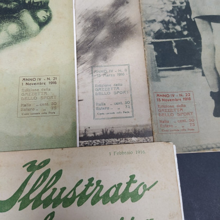 Lotto di 4 riviste Lo Sport Illustrato e la Guerra anno 1916