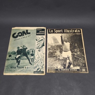 Lotto di 2 riviste Lo sport illustrato 12 maggio 1949 e Goal 16 luglio 1946