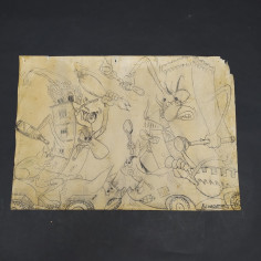 Disegno satirico tra Modena e Bologna autore Alvarez