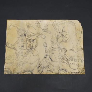 Disegno satirico tra Modena e Bologna autore Alvarez