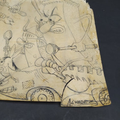Disegno satirico tra Modena e Bologna autore Alvarez 2