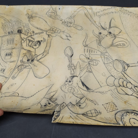 Disegno satirico tra Modena e Bologna autore Alvarez