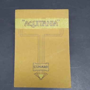 Brochure libretto piroscafo inglese Aquitania anni 20 sezione longitudinale