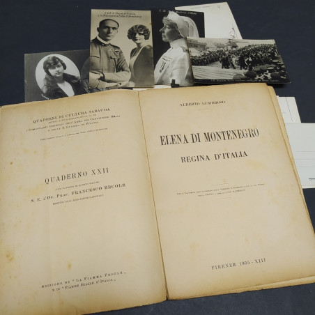 Lotto 12 cartoline Savoia e libro Elena di Montenegro 1935