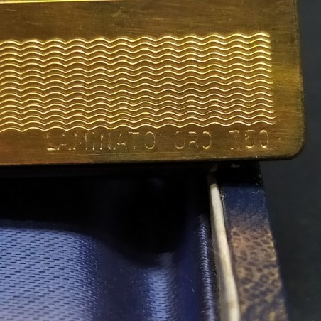 Vintage pettine in tartaruga con protezione laminata in oro e scatolina