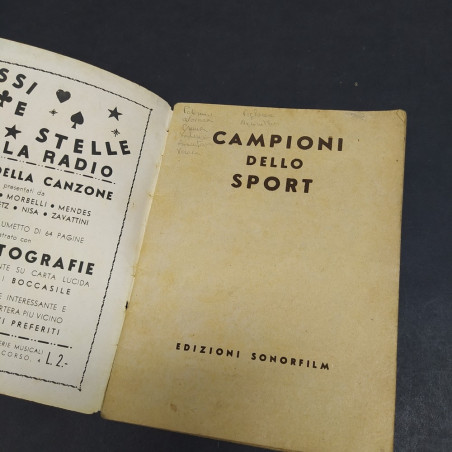 Volumetto Prontuario Campioni dello sport anno1942