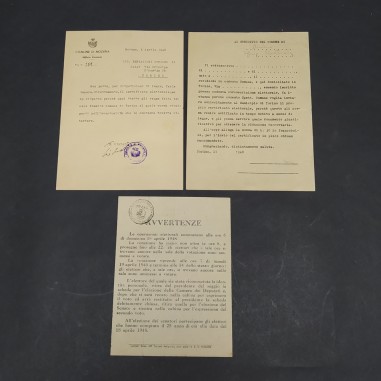 Lotto di 2 lettere una con firma Corassori sindaco di Modena 1948
