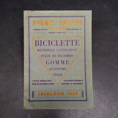 Catalogo Biciclette Piero Sacchi Milano 1929 - eccellente