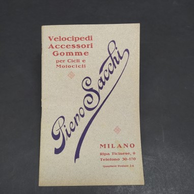 Catalogo Velocipedi accessori gomme Piero Sacchi Milano 1923