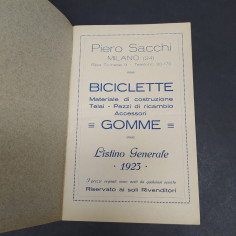 Catalogo Velocipedi accessori gomme Piero Sacchi Milano 1923 2