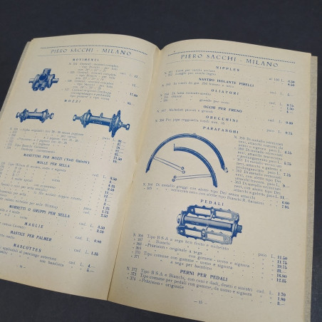 Catalogo Velocipedi accessori gomme Piero Sacchi Milano 1923