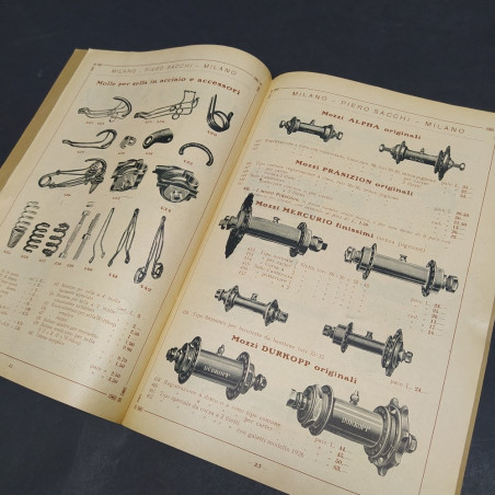 Velocipedi Accessori Gomme per cicli e motocicli Catalogo Piero Sacchi 1926-1927