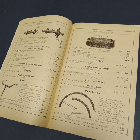 Catalogo Piero Sacchi 1922 Velocipedi Accessori Gomme per cicli e motocicli