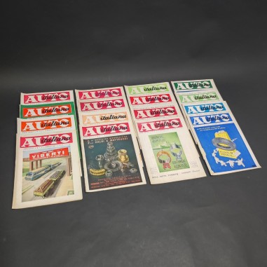 Lotto di 16 numeri della rivista Auto italiana 1947. Ingiallimenti, sbucciature