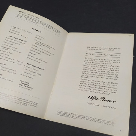 Libretto uso e manutenzione - Instruction manual vetture Alfa Romeo, Alfa Sud TI