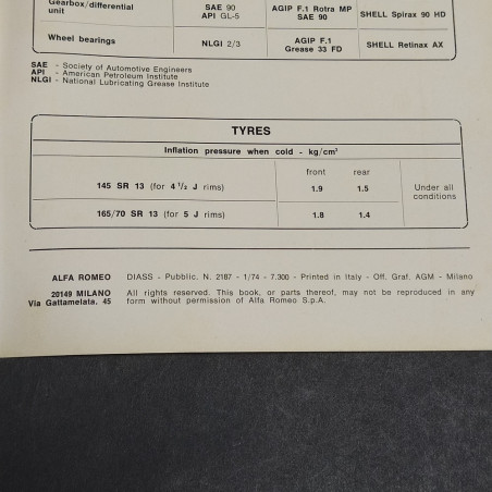Libretto uso e manutenzione - Instruction manual vetture Alfa Romeo, Alfa Sud TI