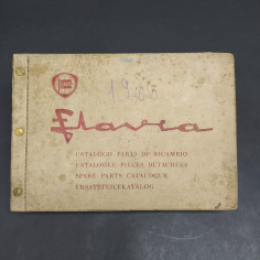 Catalogo parti di ricambio auto Lancia Flavia 1966 multilingue. Segno a matita
