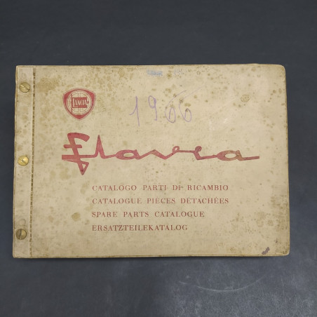 Catalogo parti di ricambio auto Lancia Flavia 1966 multilingue. Segno a matita