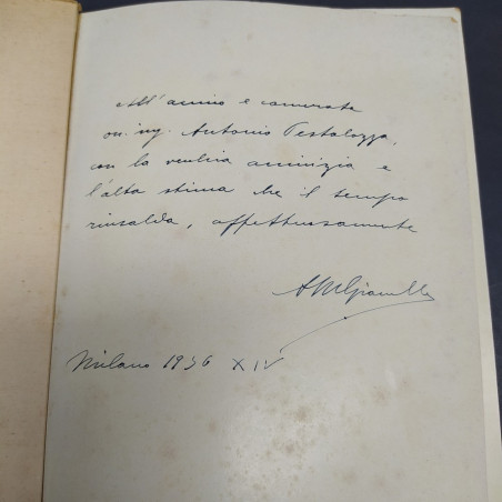 Volume Sonetti fascisti con dipinti e dedica dell'autore A. M. Gianella, 1935