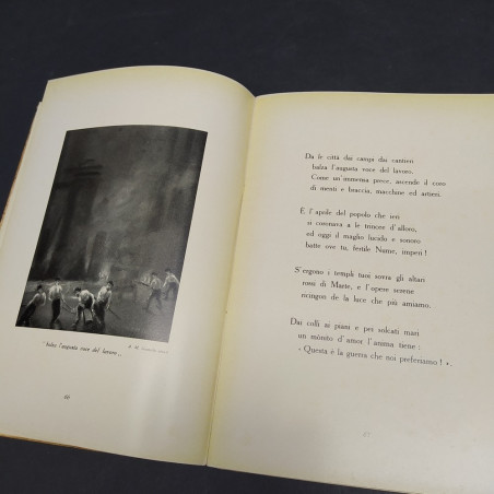 Volume Sonetti fascisti con dipinti e dedica dell'autore A. M. Gianella, 1935