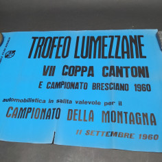 Manifesto Trofeo Lumezzane VII Coppa Cantoni e Campionato Bresciano1960. Strappi 2
