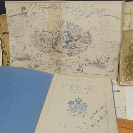 Blocco di documenti dell'Accademia Militare, foto, lettere, spartiti. Primi '900