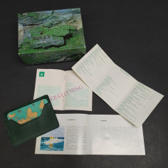 Cofanetto per orologio Rolex verde con porta documenti, garanzia e attestato 2